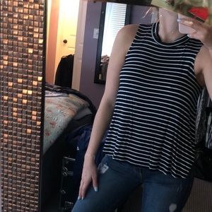 Black & white striped tank top